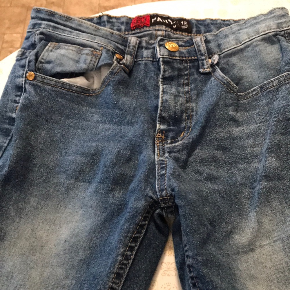 Boys fitted jeans size 12 zipper design on pants